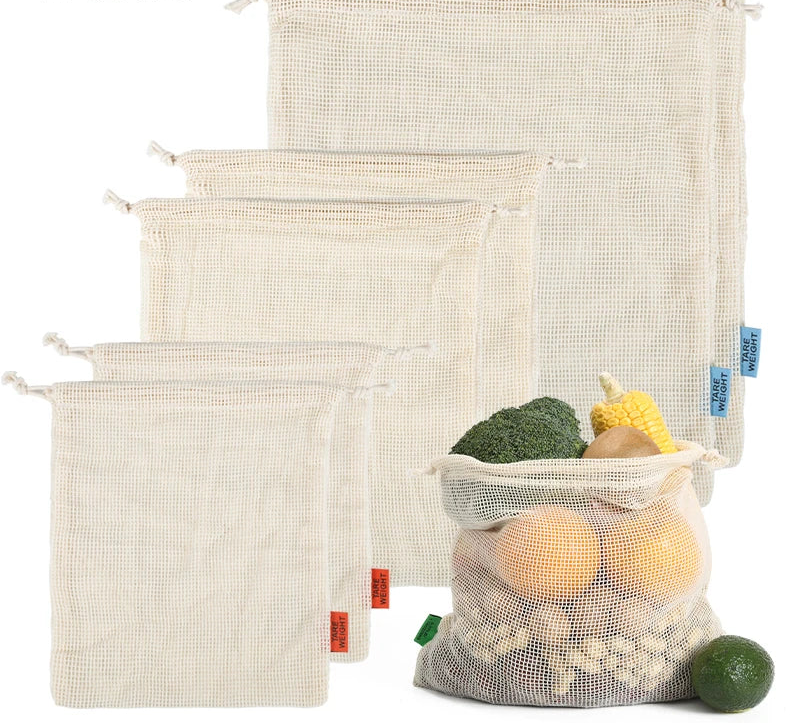 Reusable Cotton String Bag | Eco-Friendly Mesh Grocery Tote for Fruits & Veggies