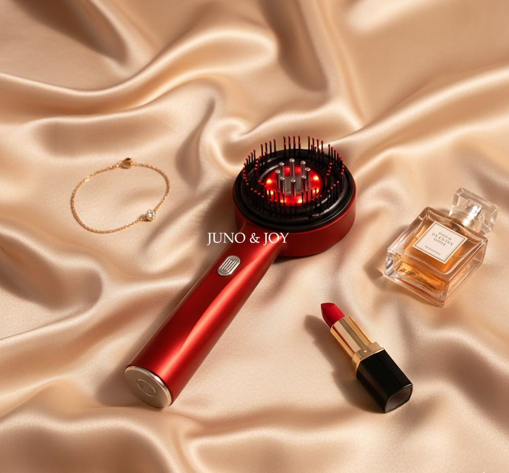 AURA - Peine masajeador 3 en 1 con luz roja para el cuero cabelludo