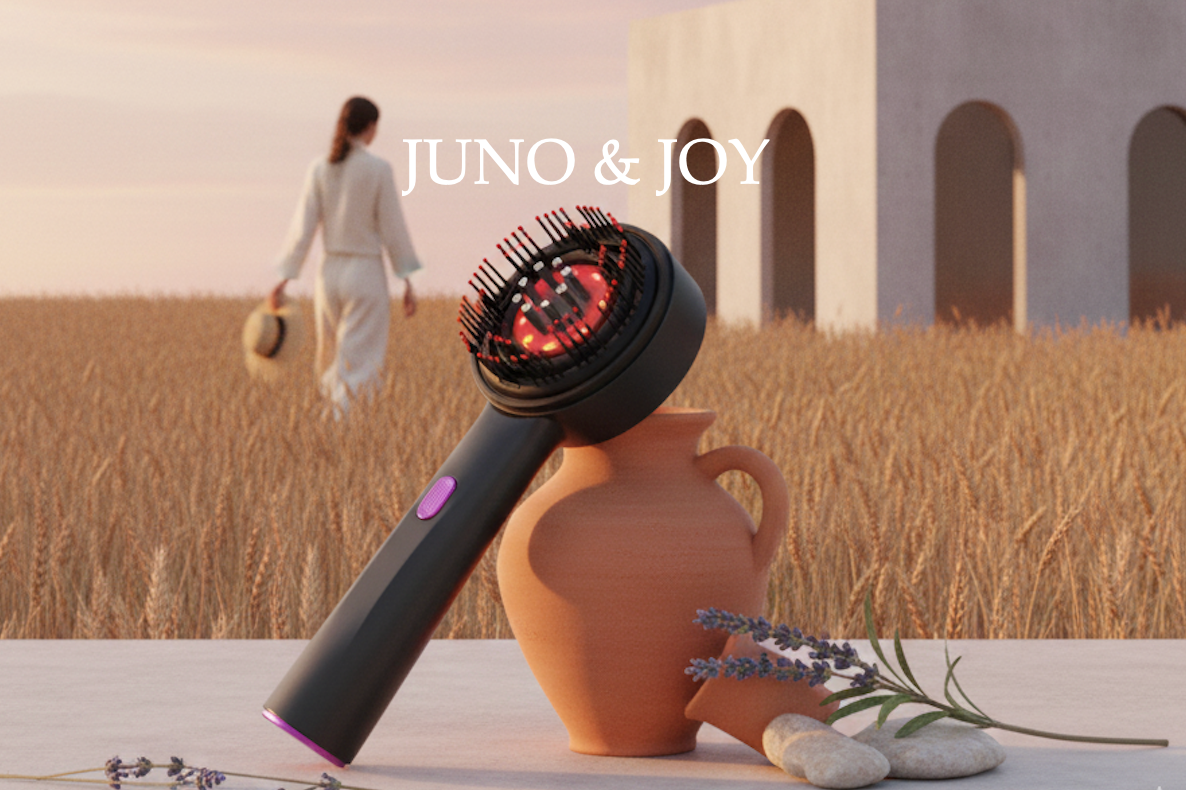 AURA - Peine masajeador 3 en 1 con luz roja para el cuero cabelludo