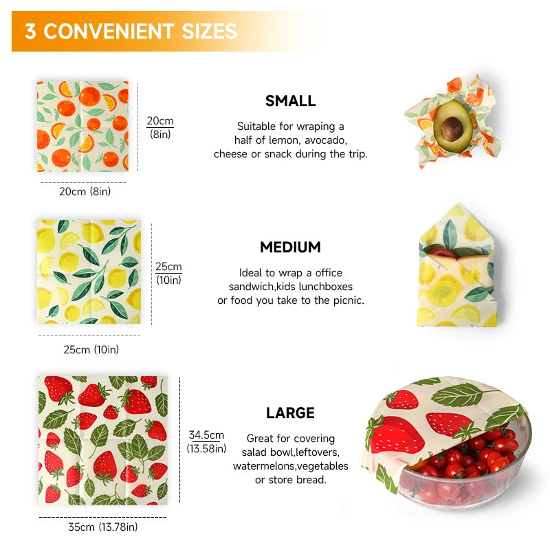 Reusable Beeswax Food Wraps | Eco-Friendly Plastic Wrap Alternative
