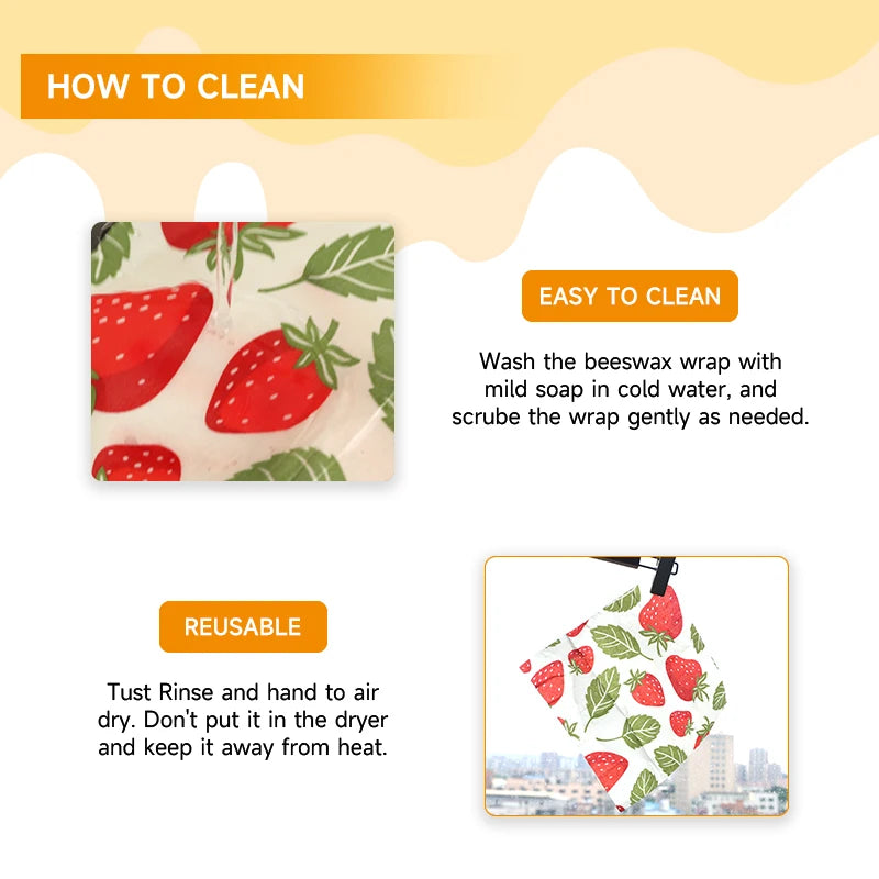 Reusable Beeswax Food Wraps | Eco-Friendly Plastic Wrap Alternative